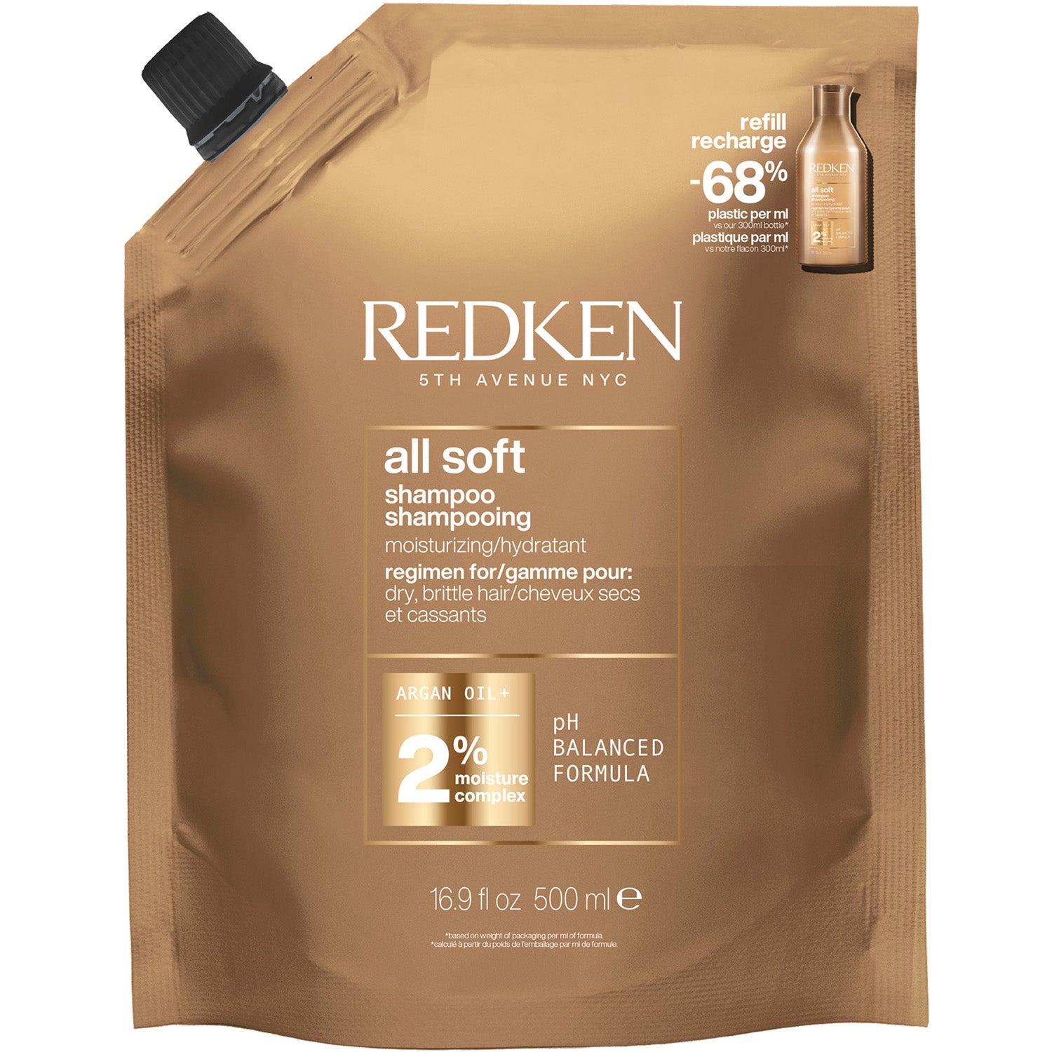 Redken All Soft Shampoo Refill - 500 ml