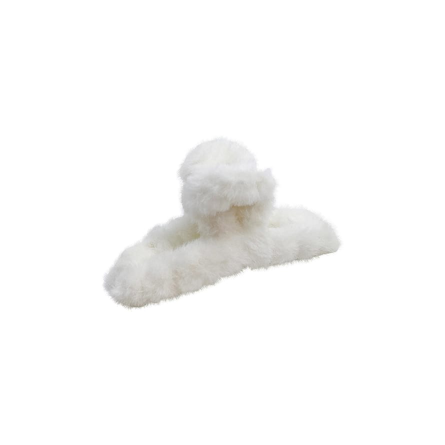 Cally Furry Clamp Smaller Near White