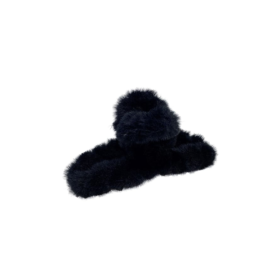 Cally Furry Clamp Smaller Black