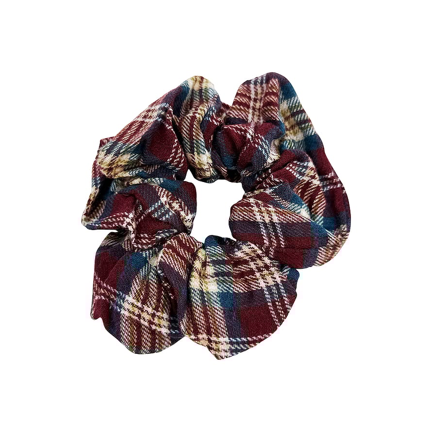 Tartan Scrunchy Red