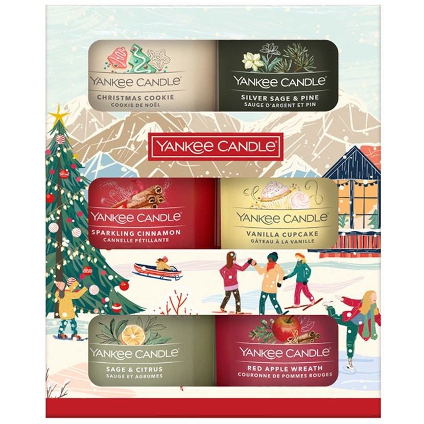 Yankee Candle Crimson Berries 6 Filled Votive Gift Set