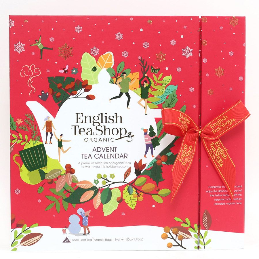 English Tea Shop Advent Calendar Book Style Red