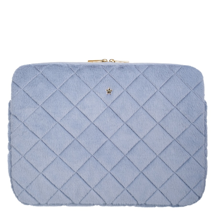DARK Faux Fur Quilted Mac Cover Cool Blue