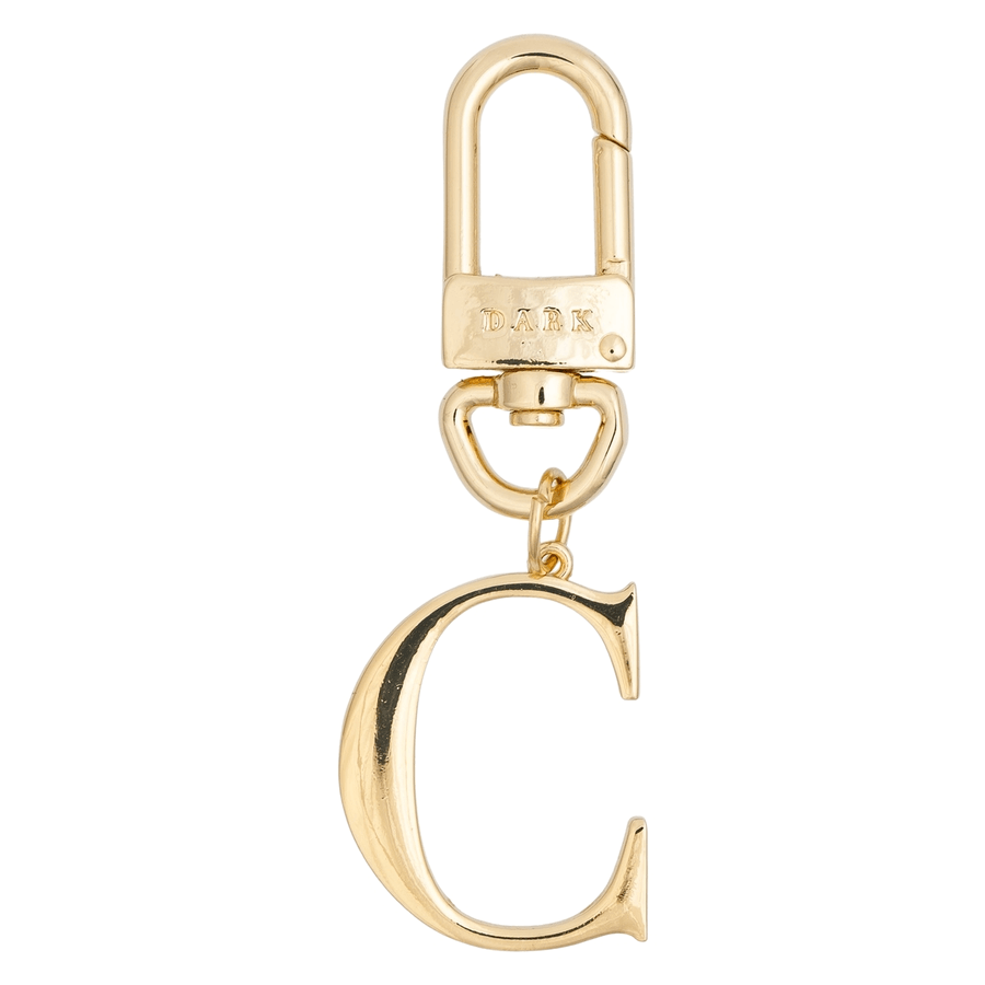 DARK Metal Letter Bag Charm Letter C Gold