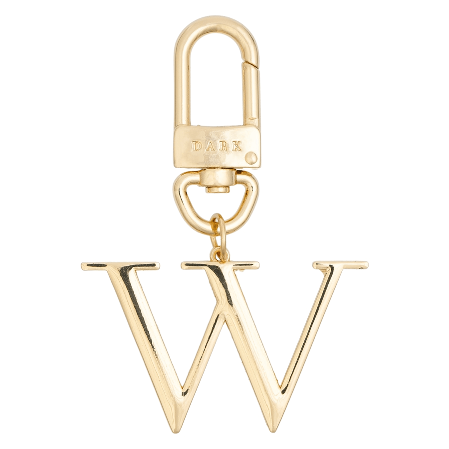DARK Metal Letter Bag Charm Letter W Gold