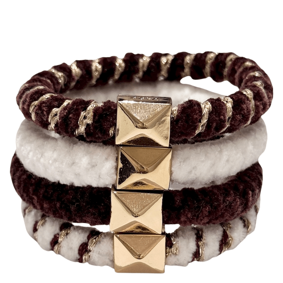 DARK Fluffy Fat Hair Ties Maroon Mix 4pcs
