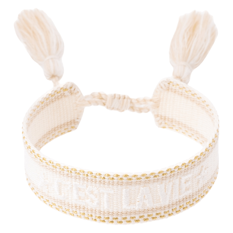 DARK Woven Friendship Bracelet "C'est La Vie" Vanilla & Gold