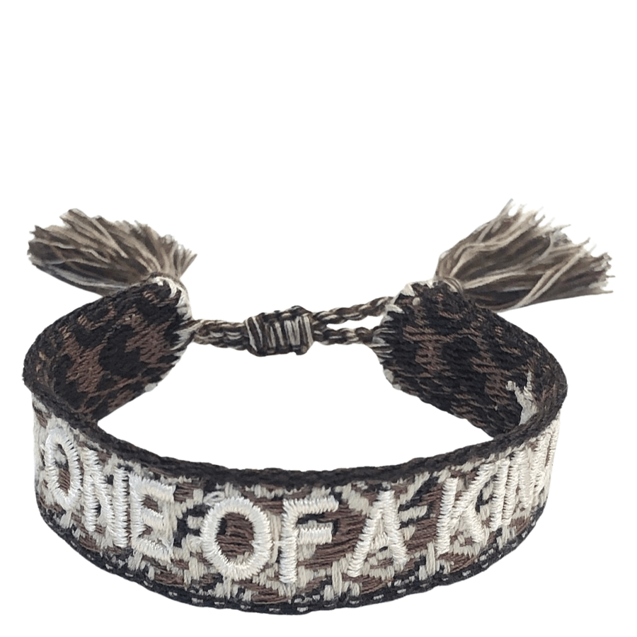 DARK Woven Friendship Bracelet "One Of A Kind" Soft Brown