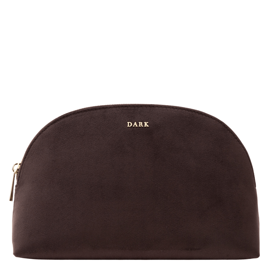 DARK Velvet Make-Up Pouch Large Chocolate Brown