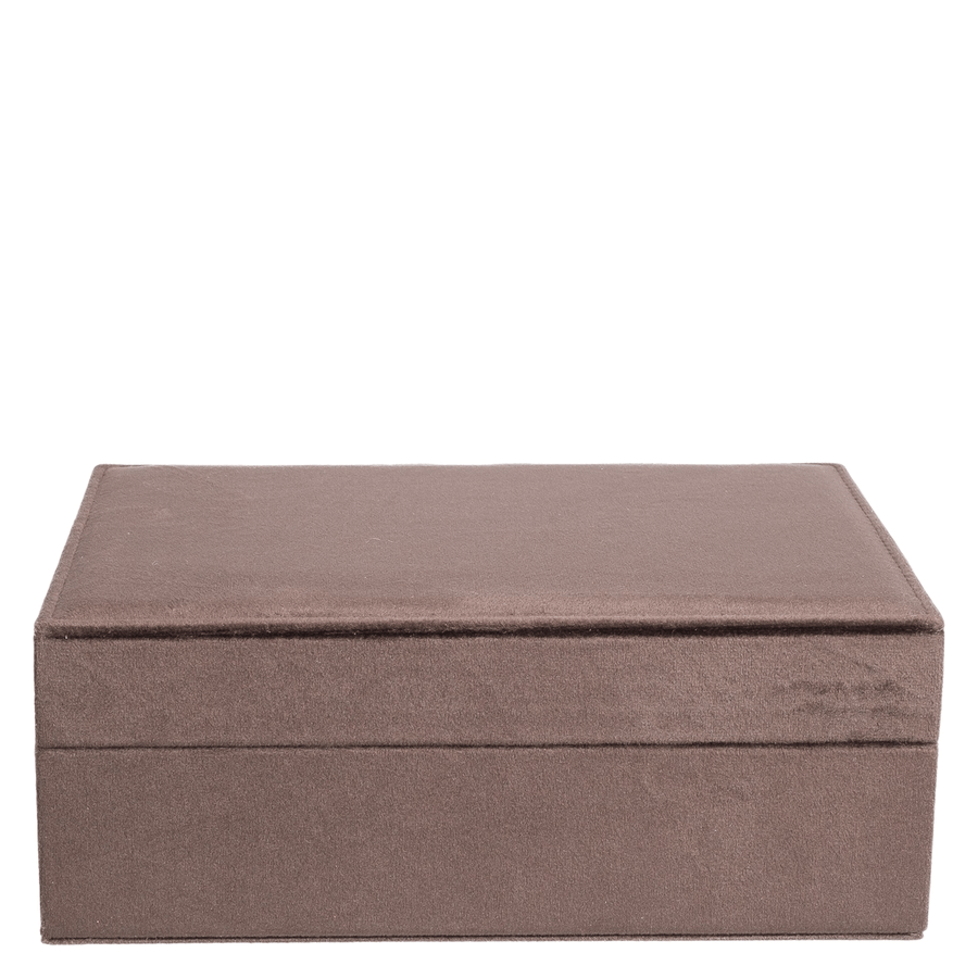 DARK Velvet Jewellery Box Large Chocolate Brown