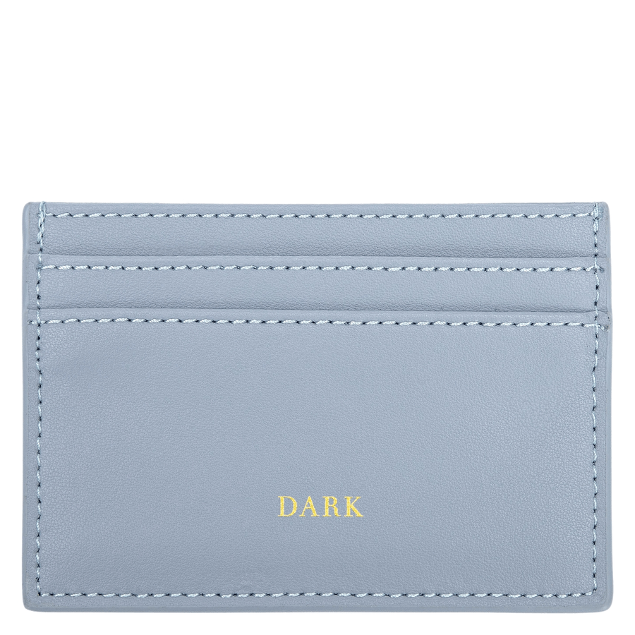 DARK Leather Card Holder Nappa Light Blue