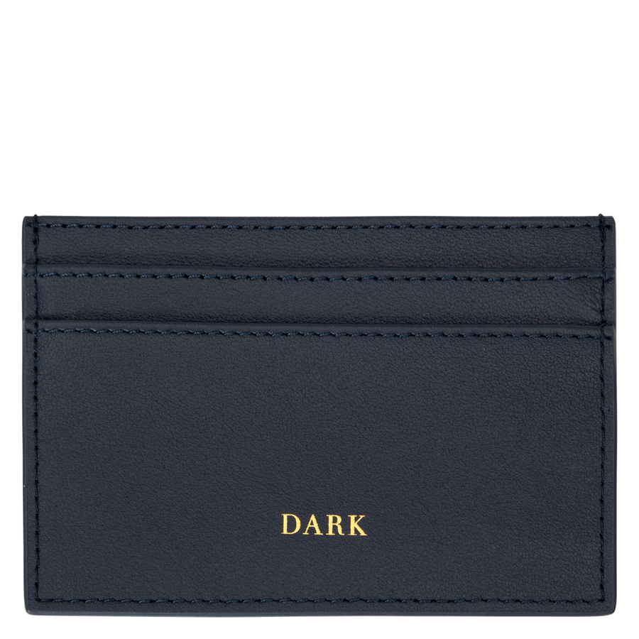 DARK Leather Card Holder Nappa Navy Blue