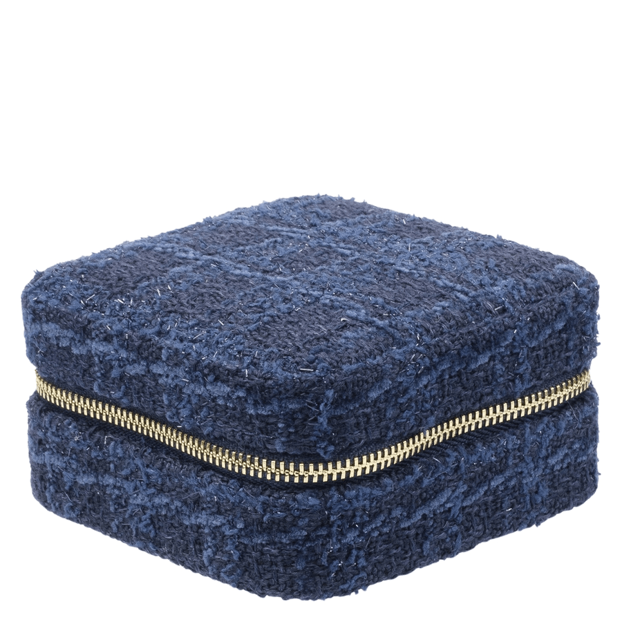 DARK Tweed Jewellery Box Mini Dark Navy Blue