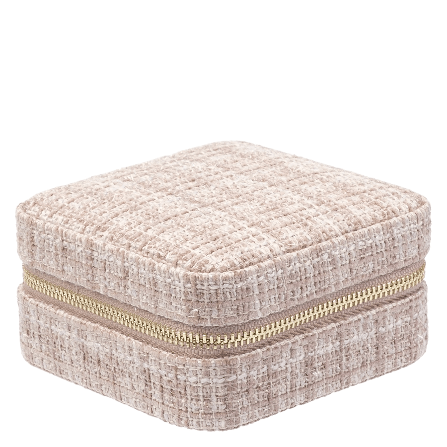 DARK Tweed Jewellery Box Mini Warm Taupe