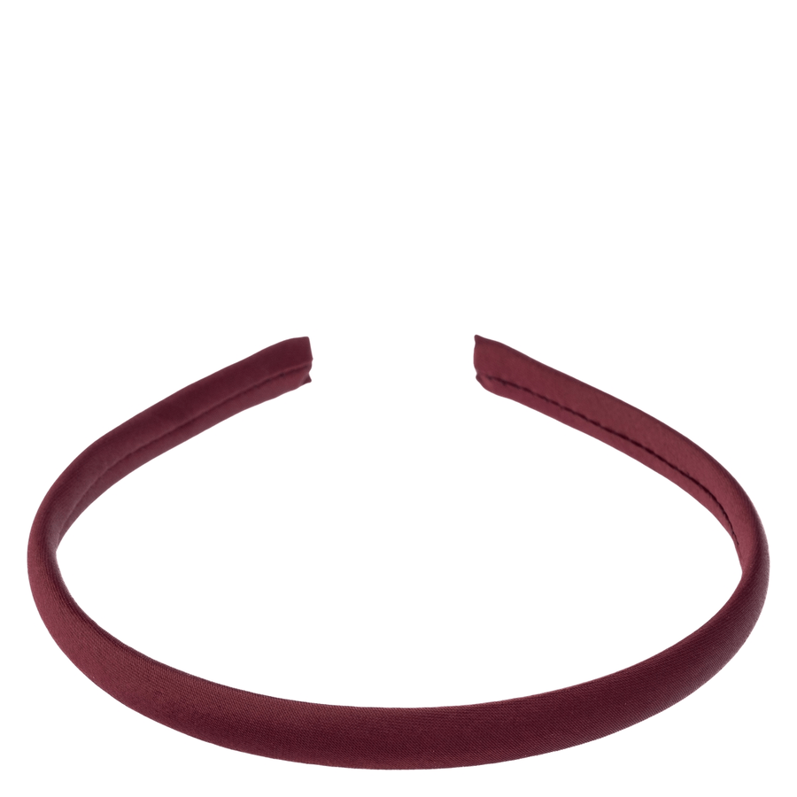 DARK Satin Hair Band Thin Maroon