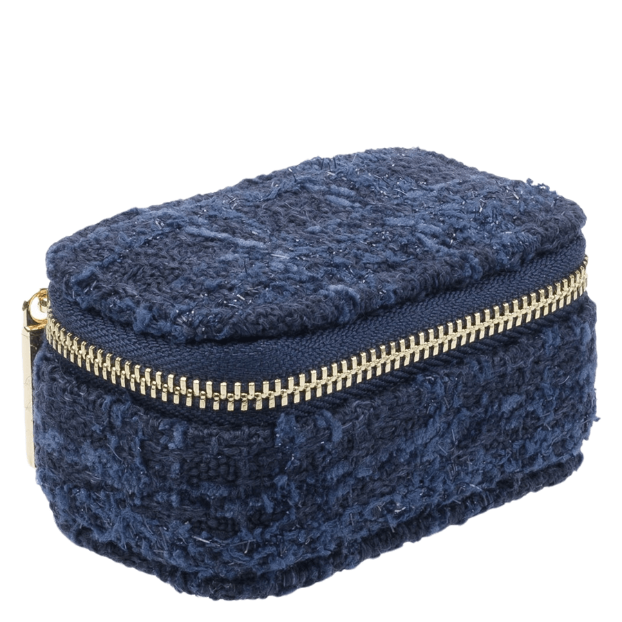 DARK Tweed Jewellery Box Micro Dark Navy Blue