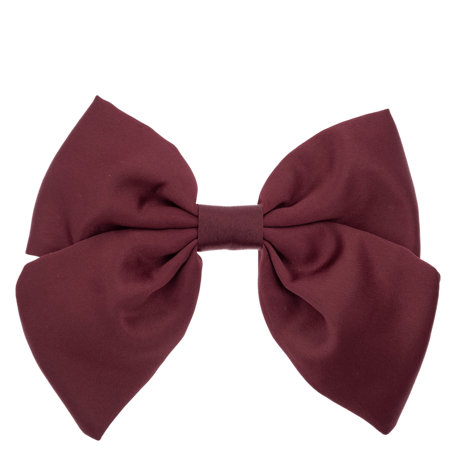 DARK Satin Bow Hair Clip Maroon