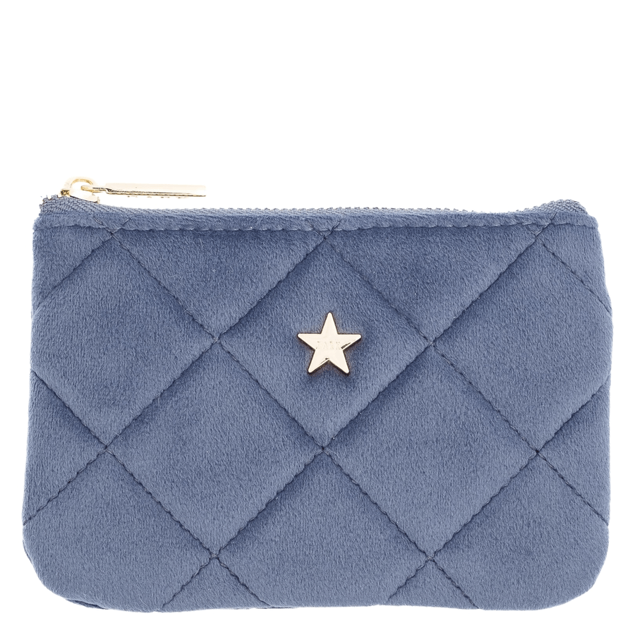 DARK Velvet Quilted Mini Pouch Grisalle Blue