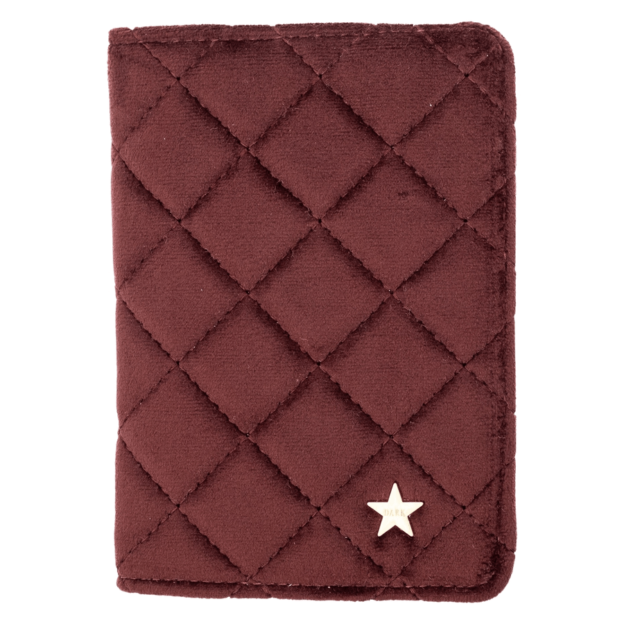 DARK Velvet Quilted Passport Cover Maroon