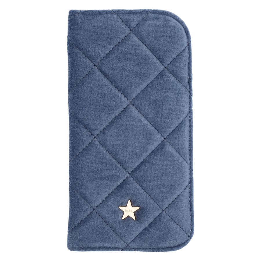 DARK Velvet Quilted Eyewear Case Grisalle Blue
