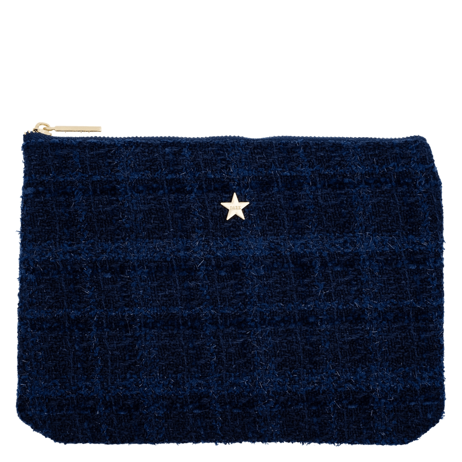 DARK Tweed Small Pouch Dark Navy Blue