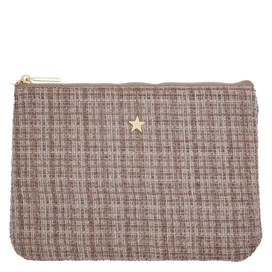 DARK Tweed Small Pouch Warm Taupe