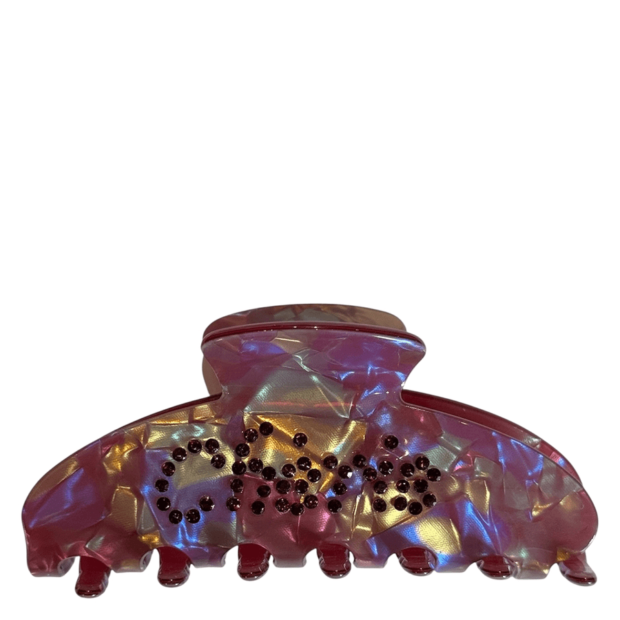 DARK Text Hair Claw "Chérie" Maroon
