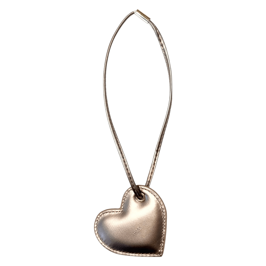 DARK Heart Bag Charm Sparkled Champagne