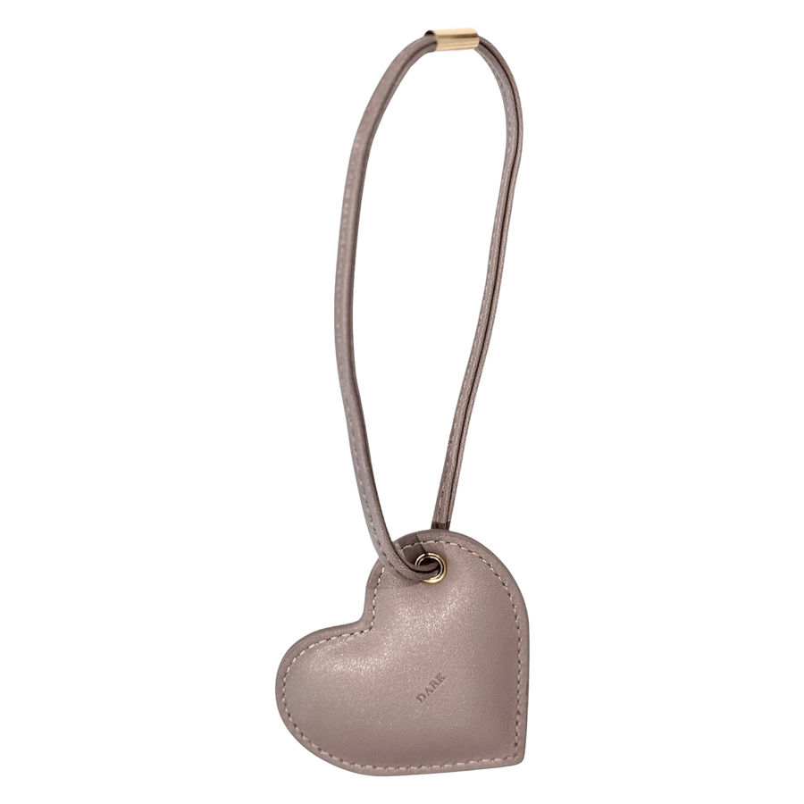DARK Heart Bag Charm Warm Taupe