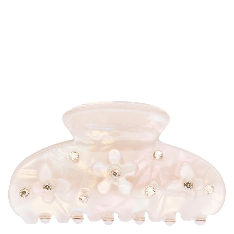 DARK Flower & Butterfly Hair Claw Small Sand