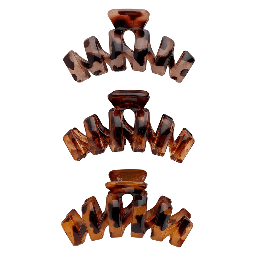 Brushworks Tortoiseshell Claw Clips 3pcs