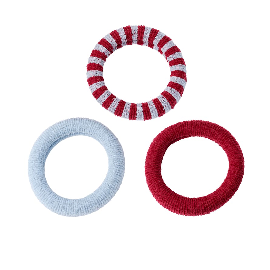 Large Soft Stretch Hair Ties Burgundy 3-pack 3 pcs