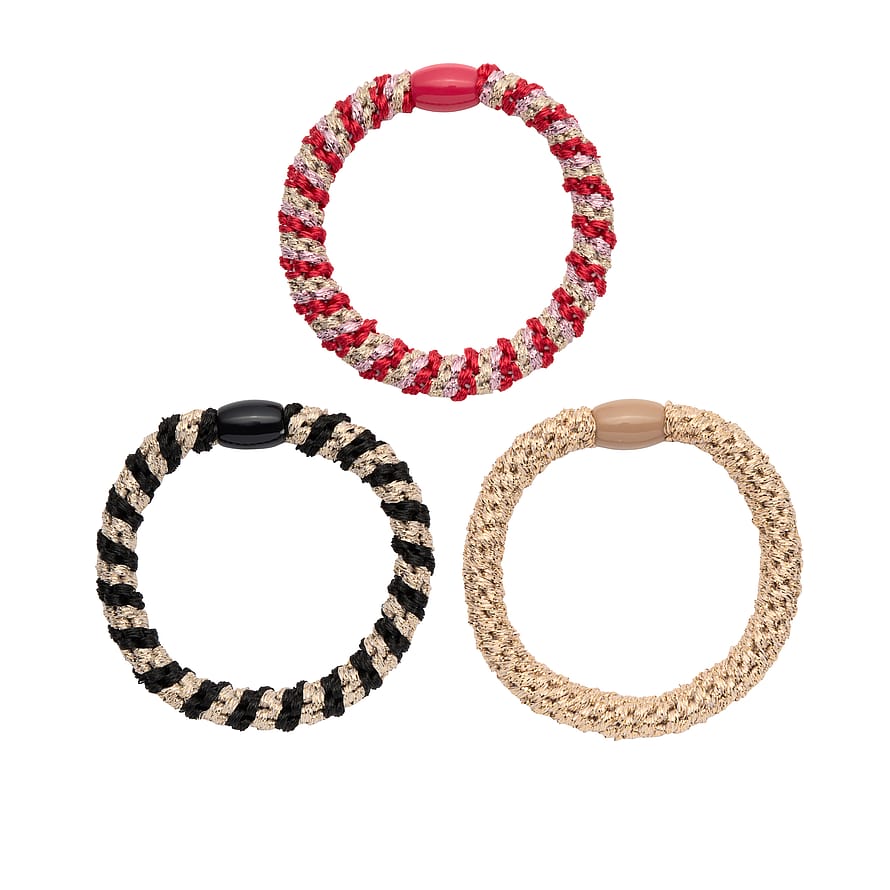 Woven Hair Ties 3-pack Gold