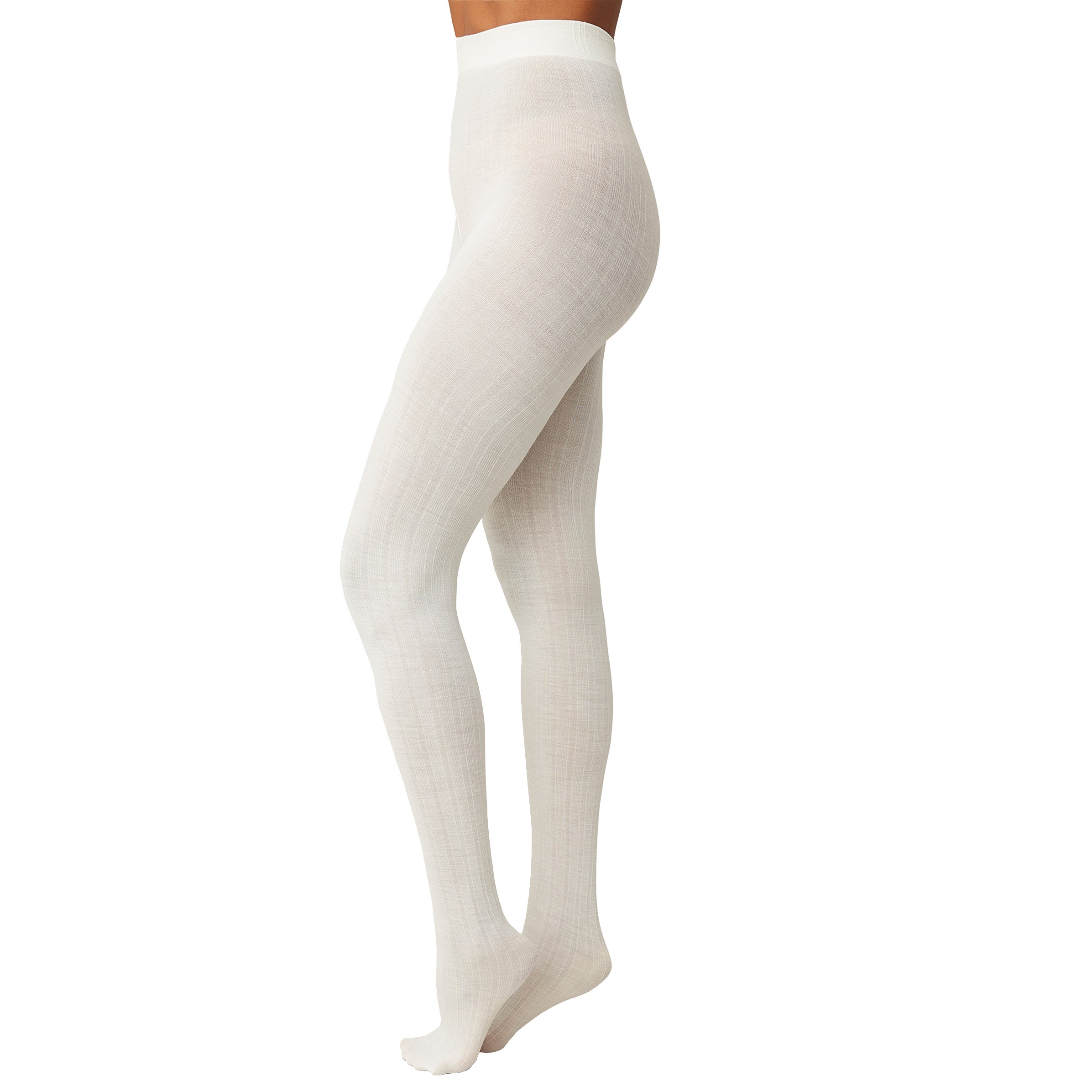 Swedish Stockings Freja Organic Wool Tights  Ivory XL