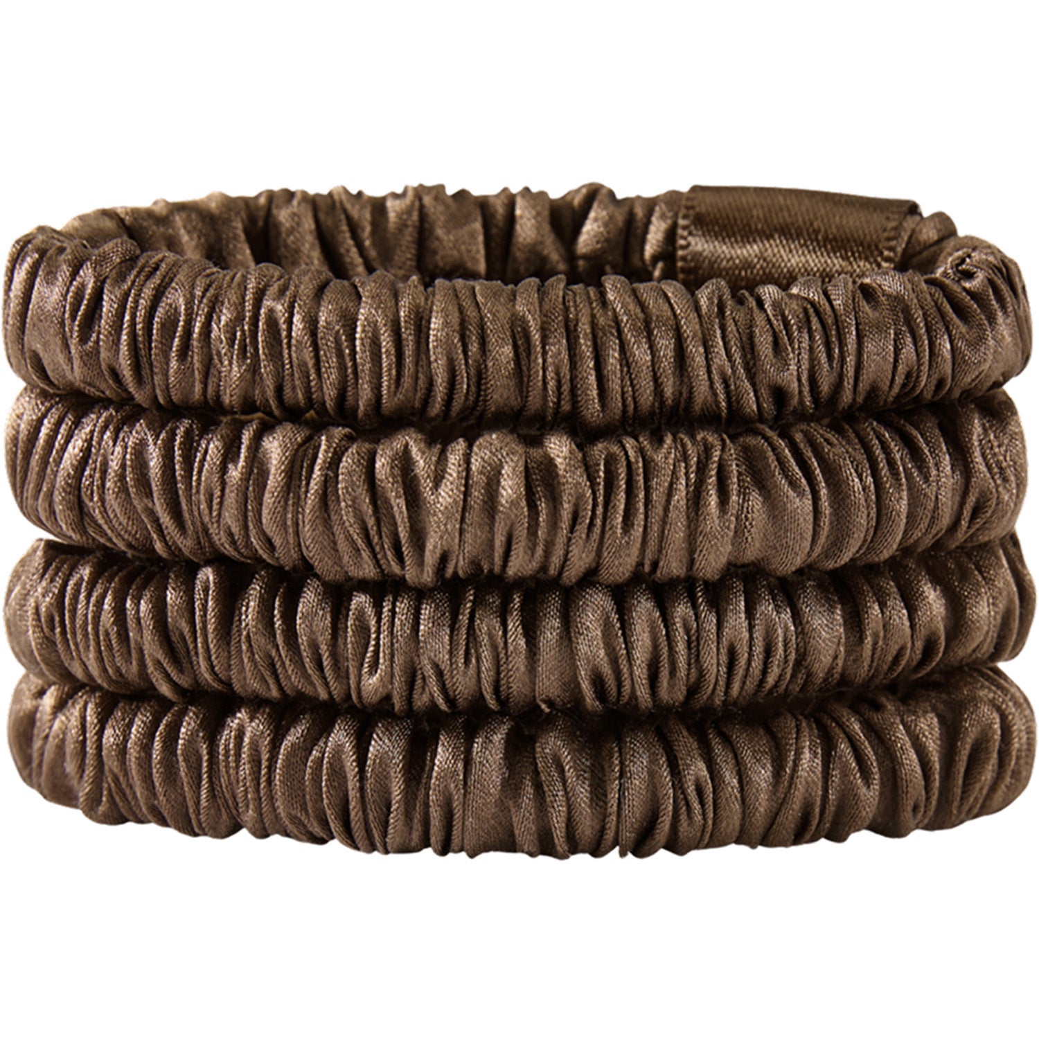 Lenoites Mulberry Silk Skinny Scrunchies Dark Brown - 1 pcs