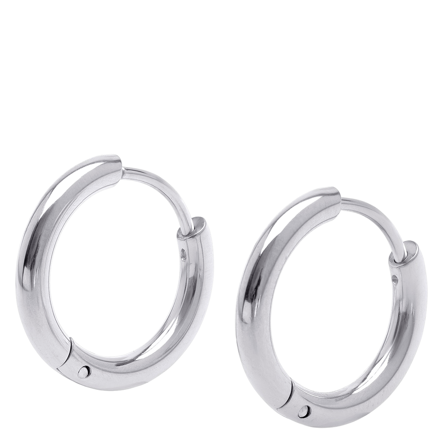 Timi Of Sweden Hollie Hoop Earrings Stainless Steel Silver 13mm