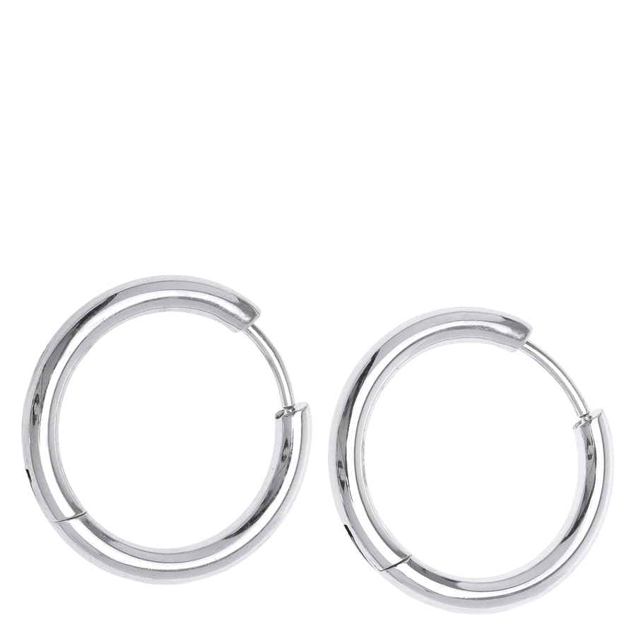 Timi Of Sweden Hollie Hoop Earrings Stainless Steel Silver 17mm