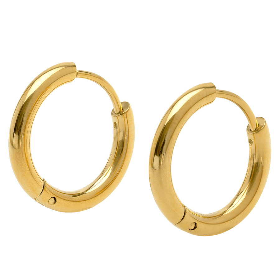 Timi Of Sweden Hollie Hoop Earrings Stainless Steel Gold 21mm
