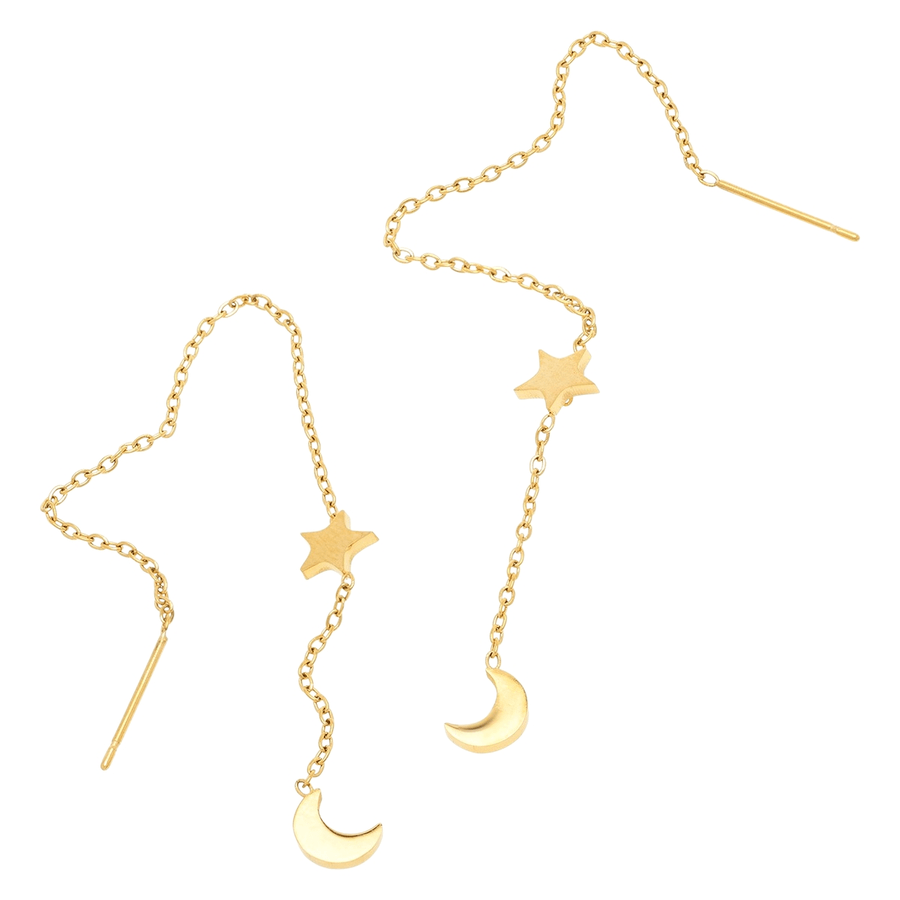 Timi Of Sweden Unni Chain Earrings Stainless Steel Gold