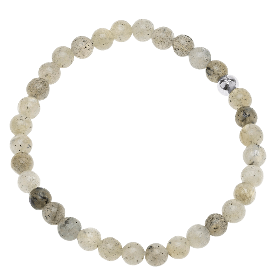 Timi Of Sweden Erik Stone Bead Bracelet Stainless Steel White Spe