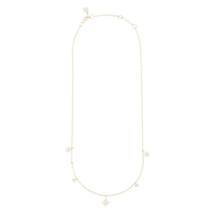 Snö Of Sweden Stellaris Charm Necklace 45 Gold Clear 45cm