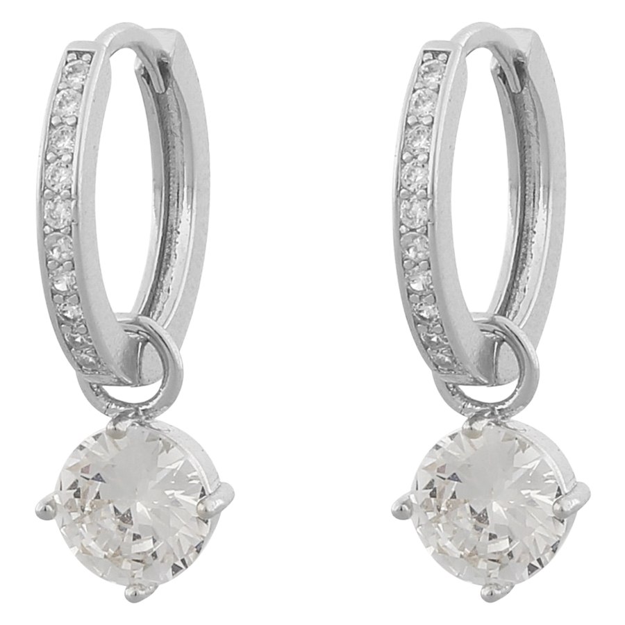 Snö of Sweden Rola Round Ring Ear Silver Clear Onesize