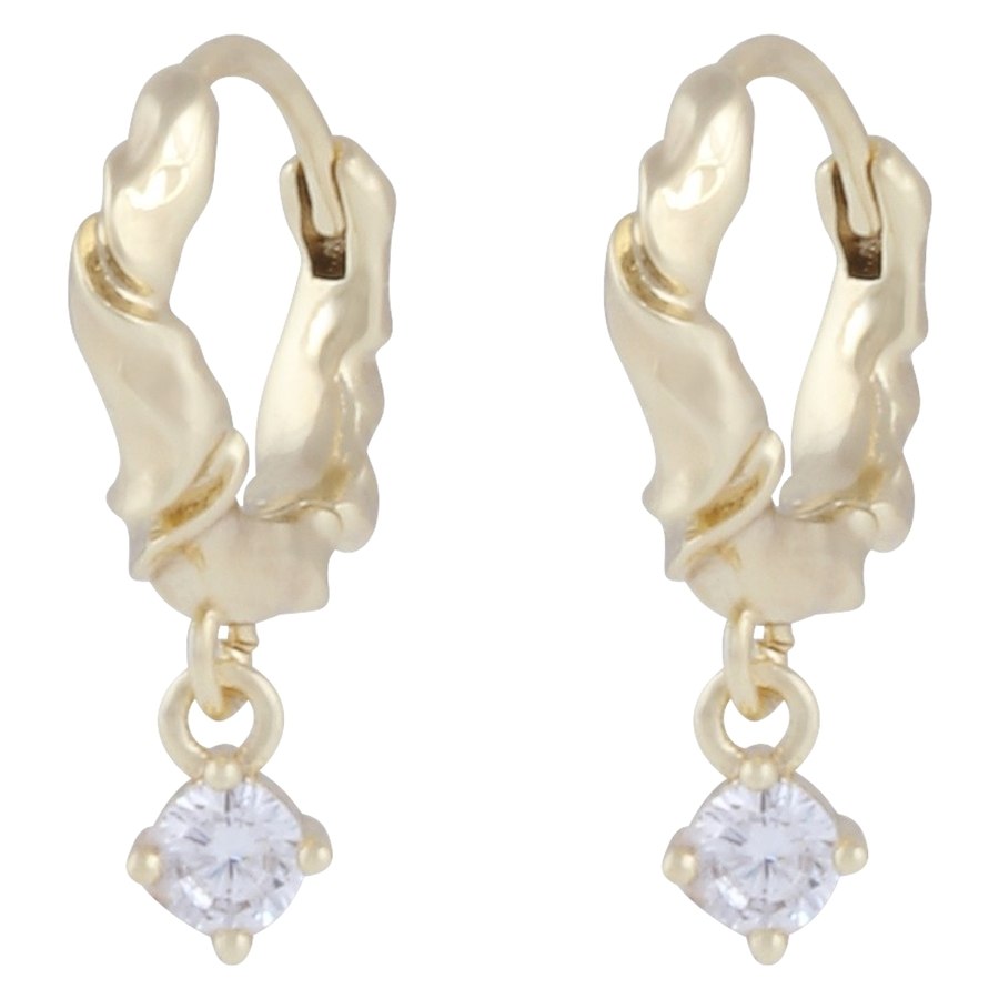 Snö Of Sweden Wave Small Crystal Ring Ear Gold Clear Onesize