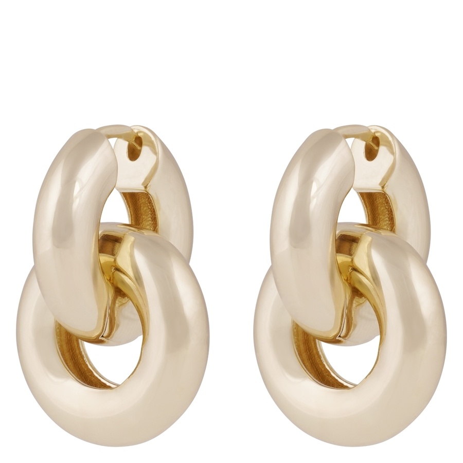 Snö of Sweden Liz double Ring Ear Plain Gold Onesize