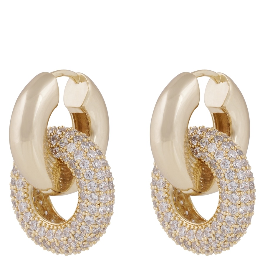 Snö Of Sweden Liz double Ring Crystal Ear Gold Clear Onesize