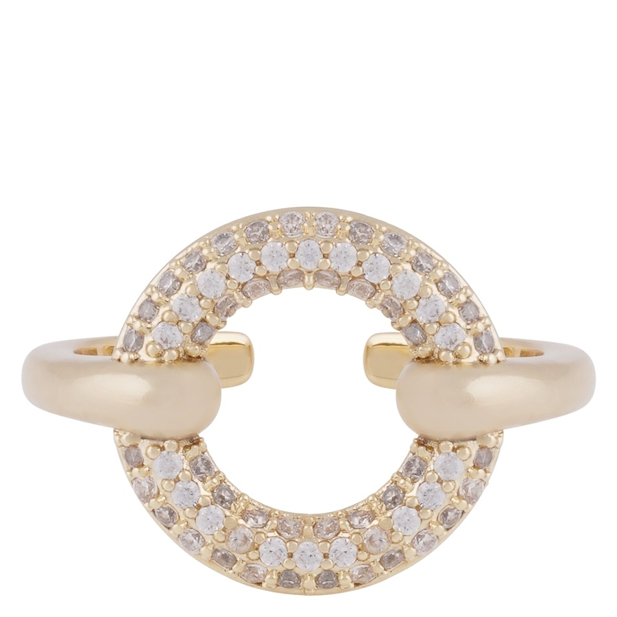 Snö Of Sweden Liz Crystal Circle Ring Gold Clear Large