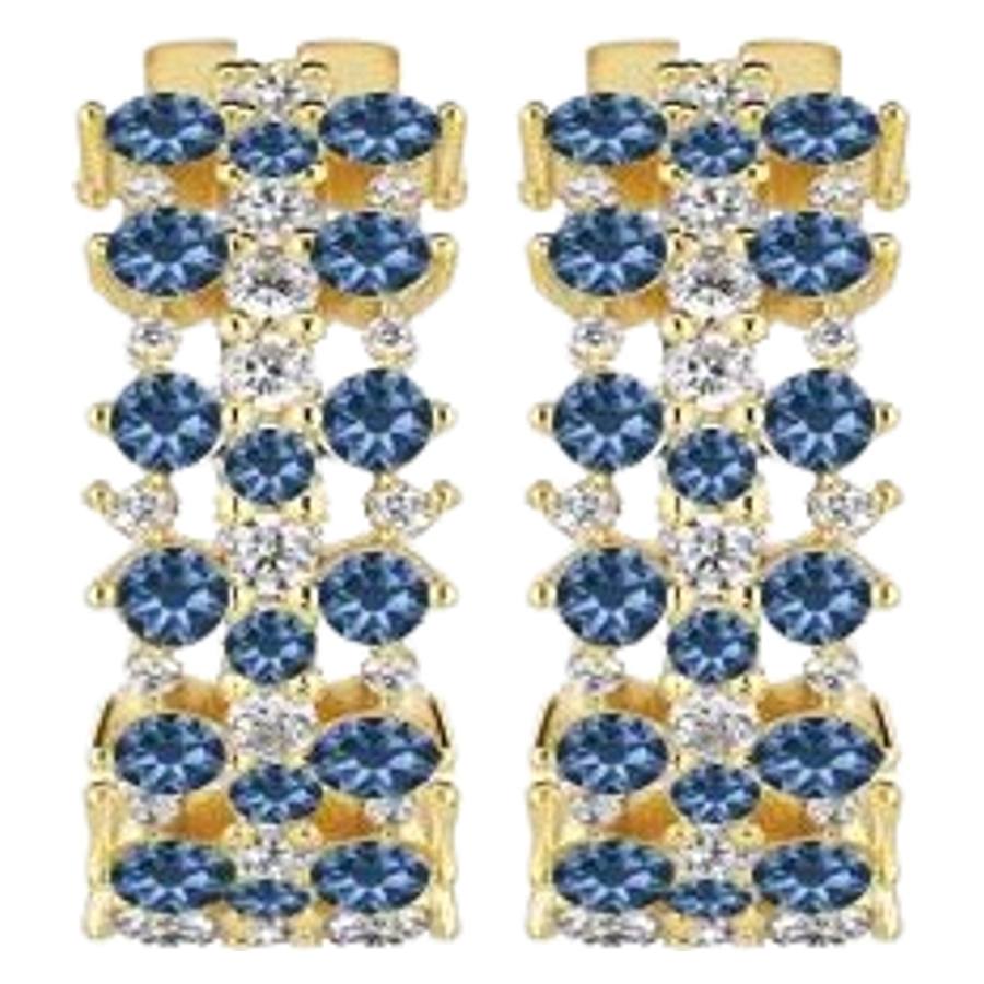 Snö of Sweden Sprinkles Small Tripple Crystal Ring Ear Gold & Blu