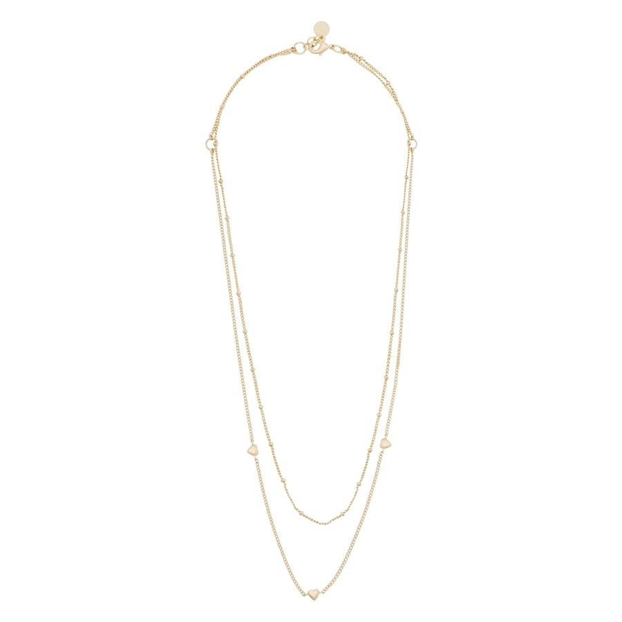 Snö of Sweden Lovely Double Chain Neck 40 Plain Gold 40cm