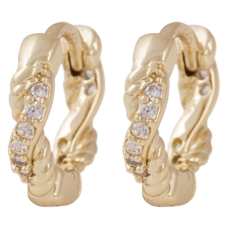 Snö Of Sweden Twist Small Ring Ear Gold Clear Onesize