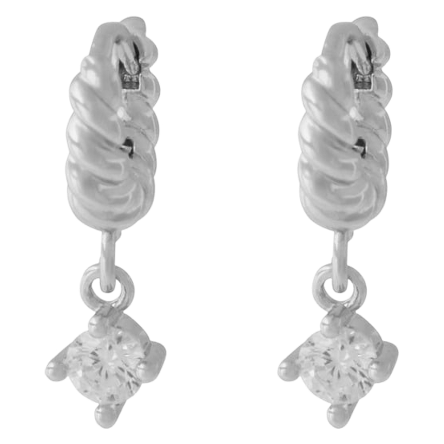 Snö Of Sweden Twist Crystal Pendant Ring Ear Silver Clear Onesize